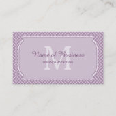 Moderne Monogram Lila Quatrefolie mit Name Visitenkarte (Vorderseite)
