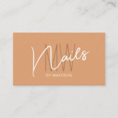 Moderne Monogram Logo Nail Artist Visitenkarte (Vorderseite)