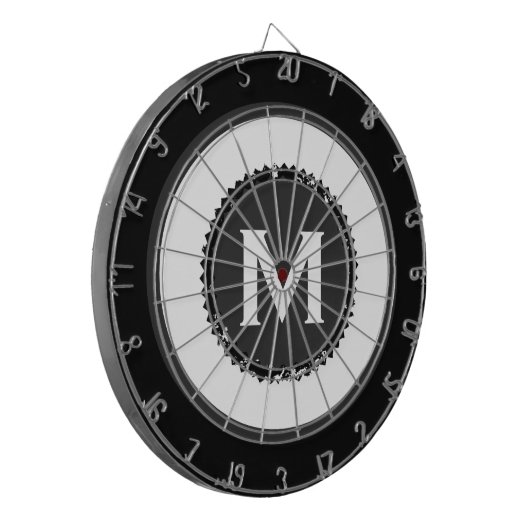 Moderne Monogram Man Höhle Dartscheibe (Vorderseite Links)