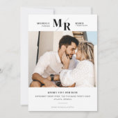 Moderne Monogram Minimal Foto Save the Date Karte (Vorderseite)