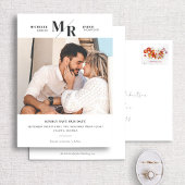 Moderne Monogram Minimal Foto Save the Date Karte