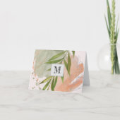 Moderne Monogram Minimal Line Art Floral (Vorderseite)