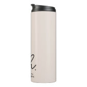 Moderne Monogram Minimal Script Blush Pink Initial Thermosbecher (Nach rechts gedreht)