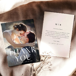Moderne Monogram Minimalistisch Wedding Dankeschön Dankeskarte