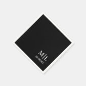 Moderne Monogram Minimalistische Hochzeit Serviette (Ecke)
