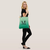 Moderne Monogram Name Light bis Dark Green Gradien Tasche (Am Model)