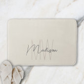 Moderne Monogram Name Script Creme Badematte