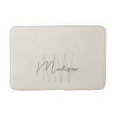 Moderne Monogram Name Script Creme Badematte (Vorderseite)