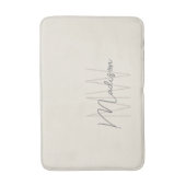 Moderne Monogram Name Script Creme Badematte (Vorderseite Vertikal)