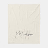Moderne Monogram Name Script Creme Fleecedecke (Vorderseite)