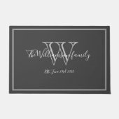Moderne Monogram Name Script Niedlich Wedding Will Fußmatte (Vorderseite)