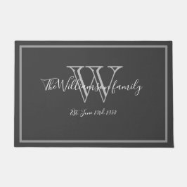 Moderne Monogram Name Script Niedlich Wedding Will Fußmatte