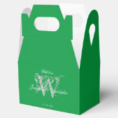 Moderne Monogram Names Chic Emerald Green Wedding Geschenkschachtel (Geöffnet)