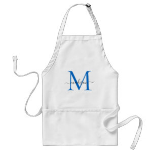 Moderne Monogram Navy Blue Chic Koch Cuisine Schürze