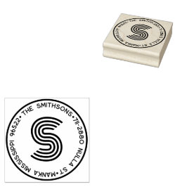 Moderne Monogram Personalisierte Familienname und  Gummistempel