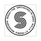 Moderne Monogram Personalisierte Familienname und Gummistempel (Prägung)