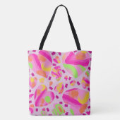 Moderne Monogram Pink Heart Painted School Tasche (Rückseite)