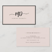 Moderne Monogram Pinselstrichschrift Schwarz Schwa Visitenkarte (Vorne/Hinten)