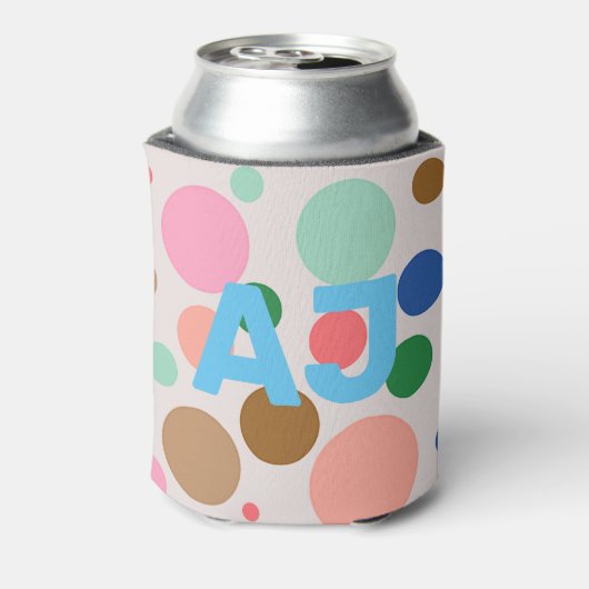 Moderne Monogram Polka Dot Dosenkühler (Kanne Rückseite)