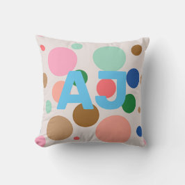 Moderne Monogram Polka Dot Kissen