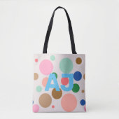 Moderne Monogram Polka Dot Tasche (Vorderseite)