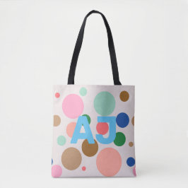 Moderne Monogram Polka Dot Tasche