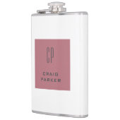 Moderne Monogram Professional Einfache Roségold We Flachmann (Links)