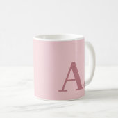 "Moderne Monogram Rose Coffee Tasse" Kaffeetasse (VorderseiteRechts)