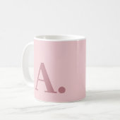 "Moderne Monogram Rose Coffee Tasse" Kaffeetasse (Vorderseite Links)
