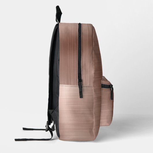 Moderne Monogram-Rose Gold Bedruckter Rucksack (Links)