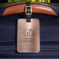 Moderne Monogram Rose Gold Elegant gestromt metall