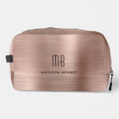 Moderne Monogram-Rose Gold Waschbeutel (Vorderseite)