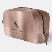 Moderne Monogram-Rose Gold Waschbeutel (Rechte Ecke)