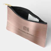 Moderne Monogram-Rose Gold Zubehörtasche (Offen)