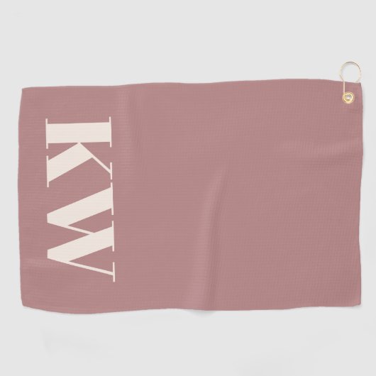Moderne Monogram-Rose-Initialen für moderne Dusty Golfhandtuch (Horizontal)