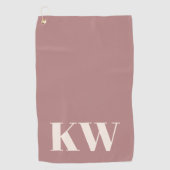 Moderne Monogram-Rose-Initialen für moderne Dusty Golfhandtuch (Vorderseite)
