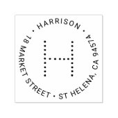 Moderne Monogram Round-Rücksendeadresse Permastempel (Design)