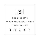 Moderne Monogram-Rücksendeadresse Permastempel (Design)