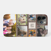 Moderne Monogram-Rustic-Familienfoto-Collage Case-Mate iPhone Hülle (Rückseite (Horizontal))
