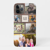 Moderne Monogram-Rustic-Familienfoto-Collage Case-Mate iPhone Hülle (Rückseite)