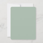 Moderne Monogram Sage Green Minimal Scandi Mitteilungskarte (Rückseite)