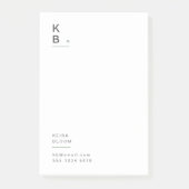 Moderne Monogram Sage Green Minimal Scandi Post-it Klebezettel (Vorderseite)