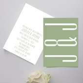 Moderne Monogram Sage Green Typografy Wedding Einladung