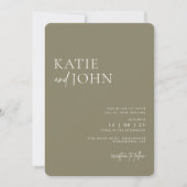 Moderne Monogram Sage Green Wedding Einladung (Vorderseite)