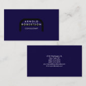 Moderne Monogram Schlicht Blue Trendy Business Car Visitenkarte (Vorne/Hinten)