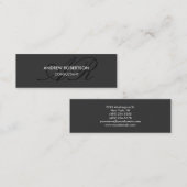 Moderne Monogram Schlicht Gray Trendy Business Car Mini Visitenkarte (Vorne/Hinten)