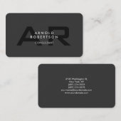 Moderne Monogram Schlicht Gray Trendy Business Car Visitenkarte (Vorne/Hinten)