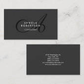 Moderne Monogram Schlicht Gray Trendy Business Car Visitenkarte (Vorne/Hinten)