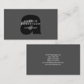 Moderne Monogram Schlicht Gray Trendy Business Car Visitenkarte (Vorne/Hinten)