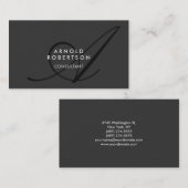 Moderne Monogram Schlicht Gray Trendy Business Car Visitenkarte (Vorne/Hinten)